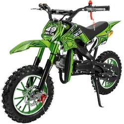 Mini-Crossbike Delta, Benzin-Motorrad, Pocketbike, Dirtbike, 49 ccm, bis zu 40 km/h, Scheibenbremsen  (Gruen)