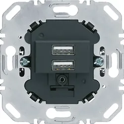 Hager/Berk USB Ladesteckdose 230V 2fach 3A anthrazit 260205