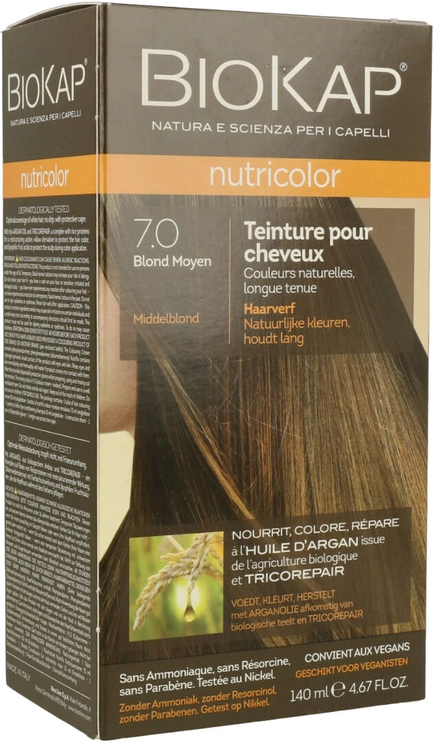 Biokap Nutricolor Hair Dye 140 ml 7.0 Rubio Medio