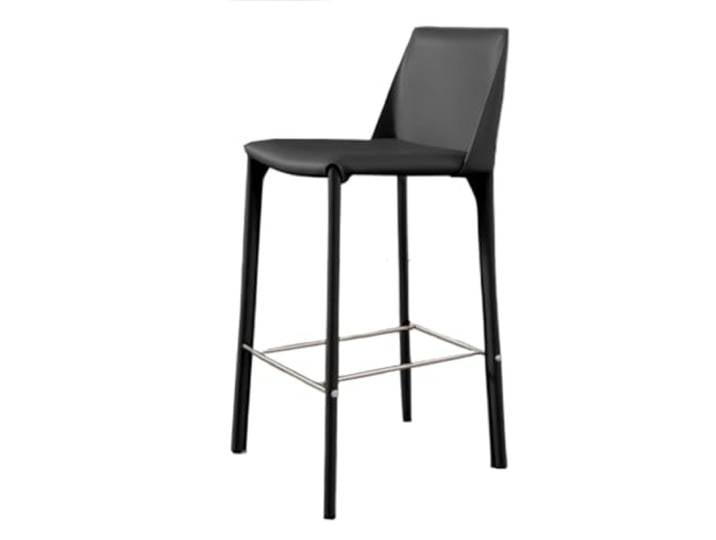 VNCdfhETs Barstuhl Minimalistischer Barhocker Aus Leder Mit Metallgestell, for Cafés Barhocker(Black)