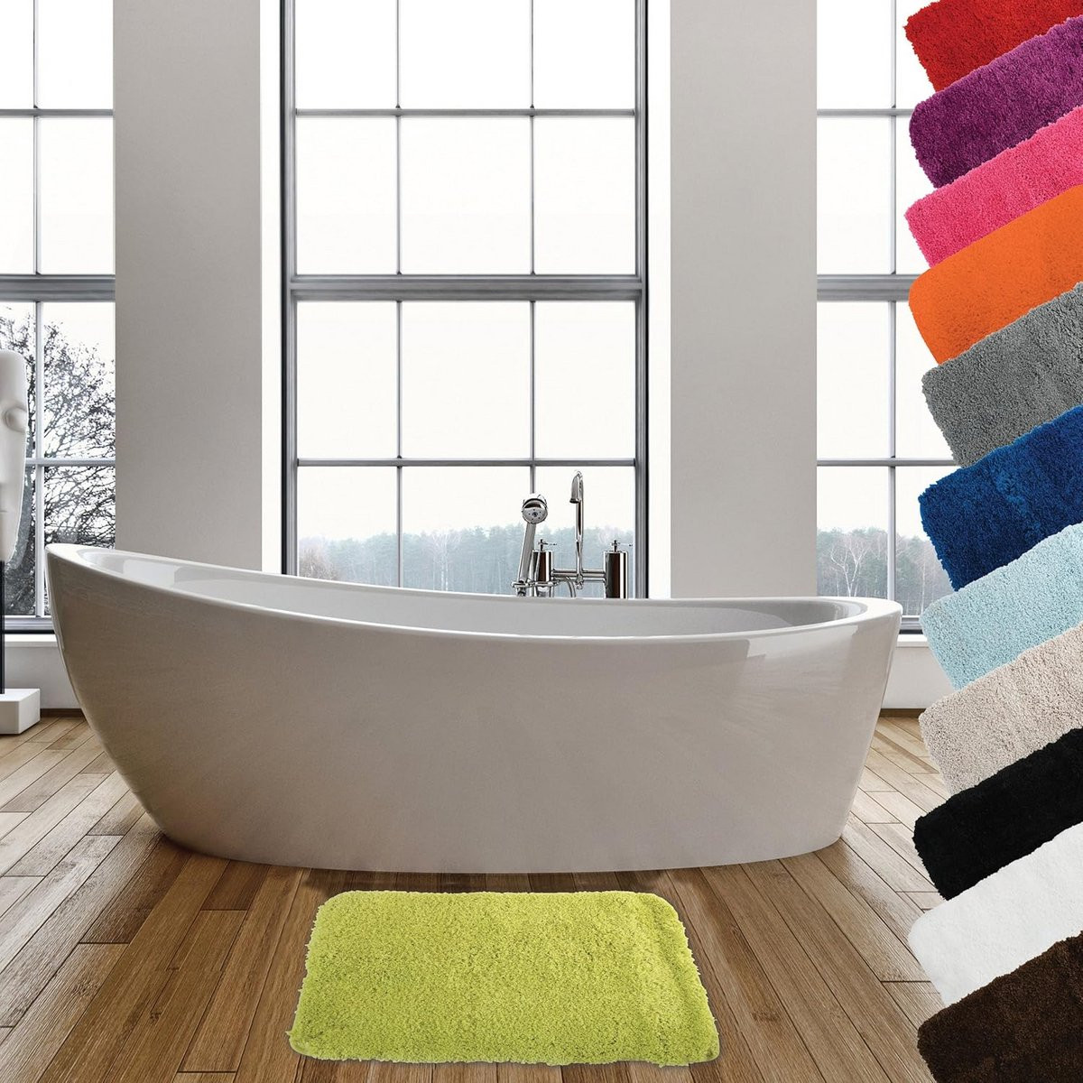Groene antislip microvezel badmat 70 x 50 cm