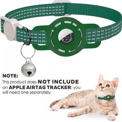 Inspire Essentials TrackSafe Reflective AirTag Cat Collar With Breakaway Buckle 4
