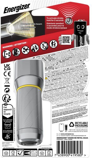 Energizer Vision Led Metal Lommelygte 3xaaa, 270lm