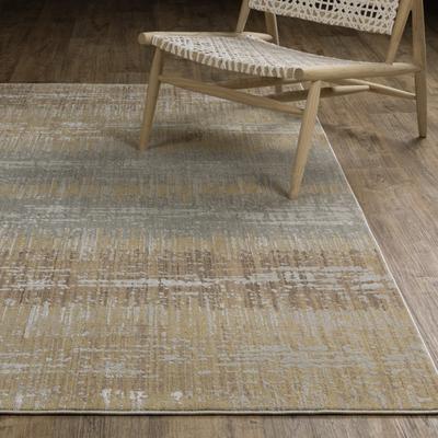 Style Haven Melody Distressed Stripe Gold/ Brown Area Rug