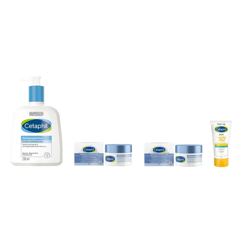 Galderma Laboratorium GmbH Cetaphil Pflegeset: Tag & Nacht pflegen, reinigen & UV-Schutz 08105385