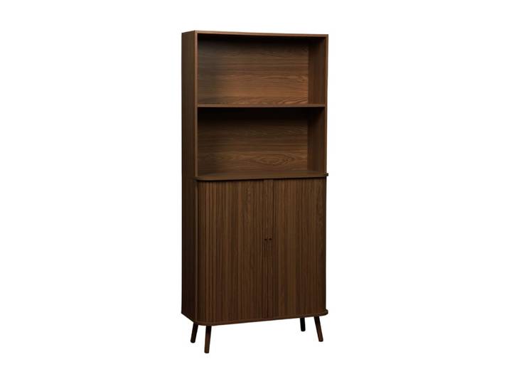 Etagère bibliothèque scandinave, couleur noyer