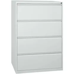 Gürkan Hängeregistraturschrank 4 Schübe 2-bahnig grau, 76x132x62 cm