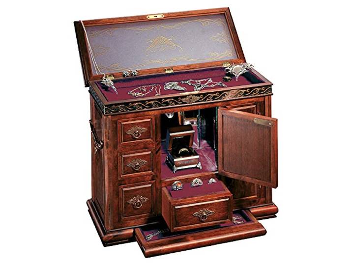 The Noble Collection The Lord of the Rings Middle Earth Treasure Chest - 12.6in (32 cm) Hardwood and Metal Jewellery Box - Officially Licensed Film Set Movie Props Gifts