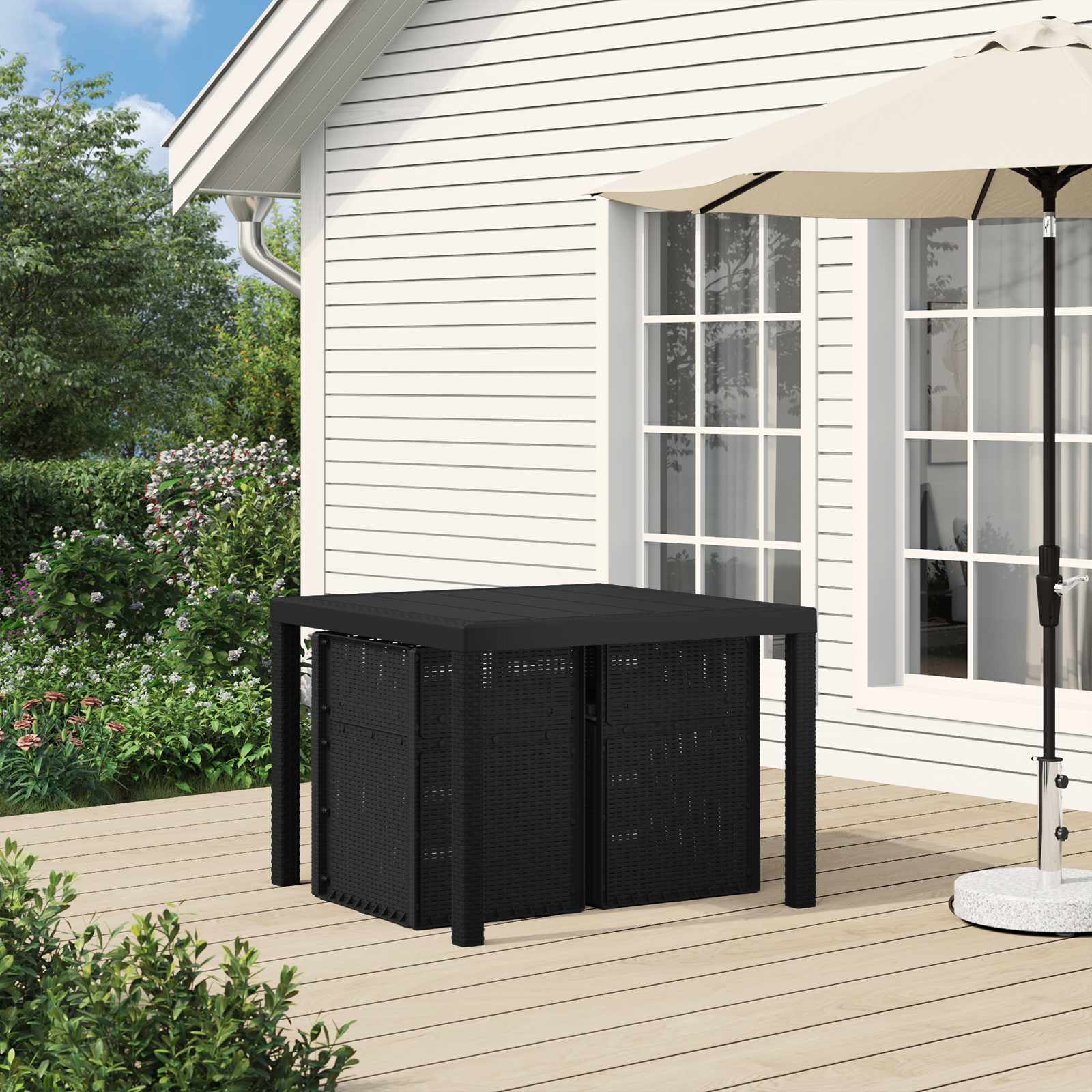 vidaXL Chaises de jardin salle à manger 2 pc Anthracite PP