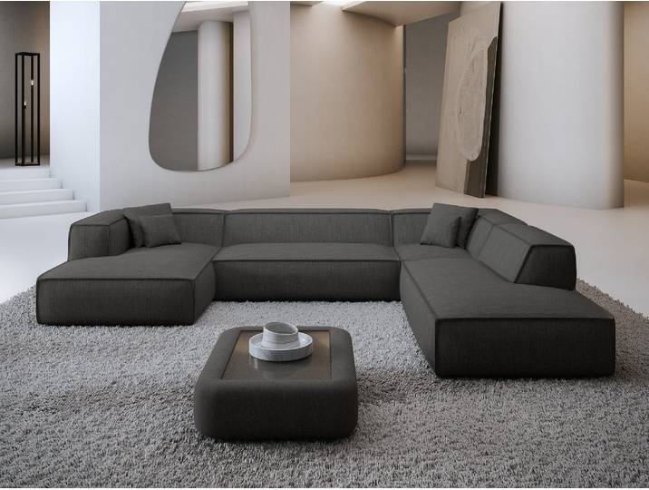 Wohnlandschaft Liranda Lounge U-Form aus Stoff