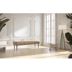 2,5-Sitzer HOME AFFAIRE "Amber", beige, B:139cm H:52cm T:54cm, 100% Polyester, Sofas, mit Knopfheftung,in verschieden Stoffarten