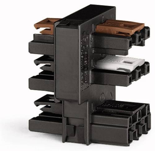 WAGO Netz-Verteiler Netz-Stecker, Netz-Buchse, Netz-Buchse - Netz-Buchse, Netz-Buchse, Netz-Buchse Gesamtpolzahl: 3 Schwarz 10St.
