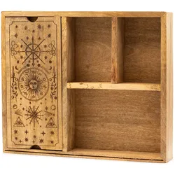 Four Section Tarot Box with Card Holder