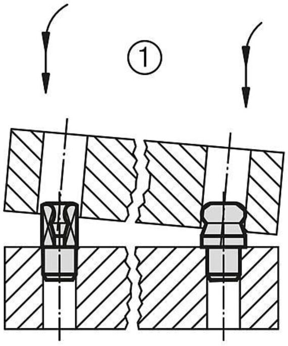 KIPP Aufnahmebolzen Innengewinde einseitig Gr.1 C=50 A=50 G=M06 Form A mit Kugel (K0350.50)