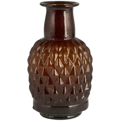 IB Laursen Vase mit langem Hals Karomuster mundgeblasen, Höhe 18.5, Ø 10 cm