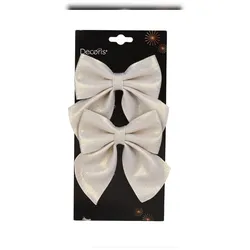 Christmas Decorations 2 Schleifen 12cm Polyester Geschenkschleifen Weihnachtsschleifen Dekoschleifen festliche Dekoration Weihnachten Hochzeit Perle