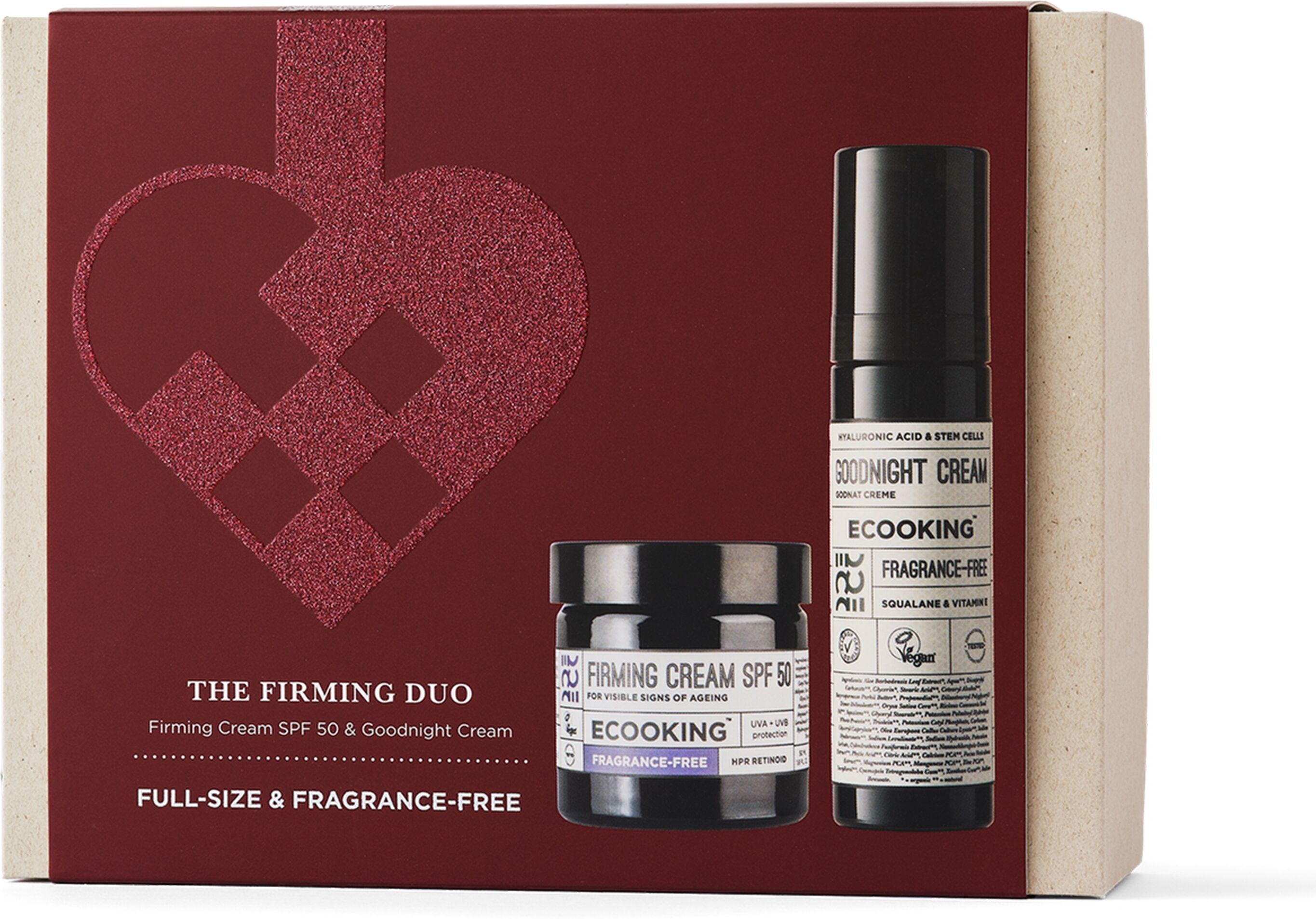 ECOOKING The Firming Duo Day Cream & Night Cream SPF 50 Fragrance-Free gaveæske 2 x 50 ml