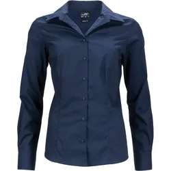 James & Nicholson Damen Popeline Business Bluse langarm JN641 navy S