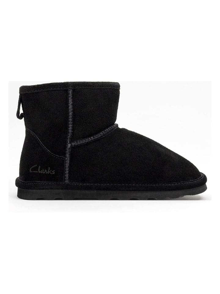 Clarks Leder-Winterboots in Schwarz - 37