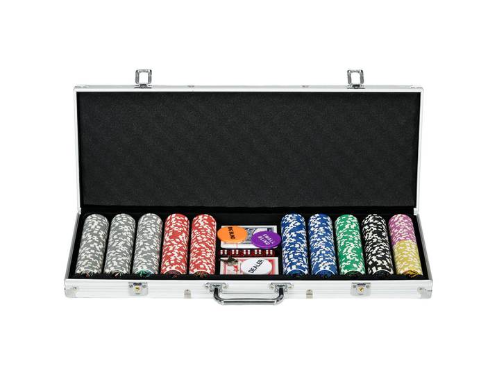 Sportnow Pokerkoffer-Set Aluminium PS-Kunststoff Silber, Silberfarben, Metall, 23.5x56 cm, Freizeit & Co, Sport & Fitness
