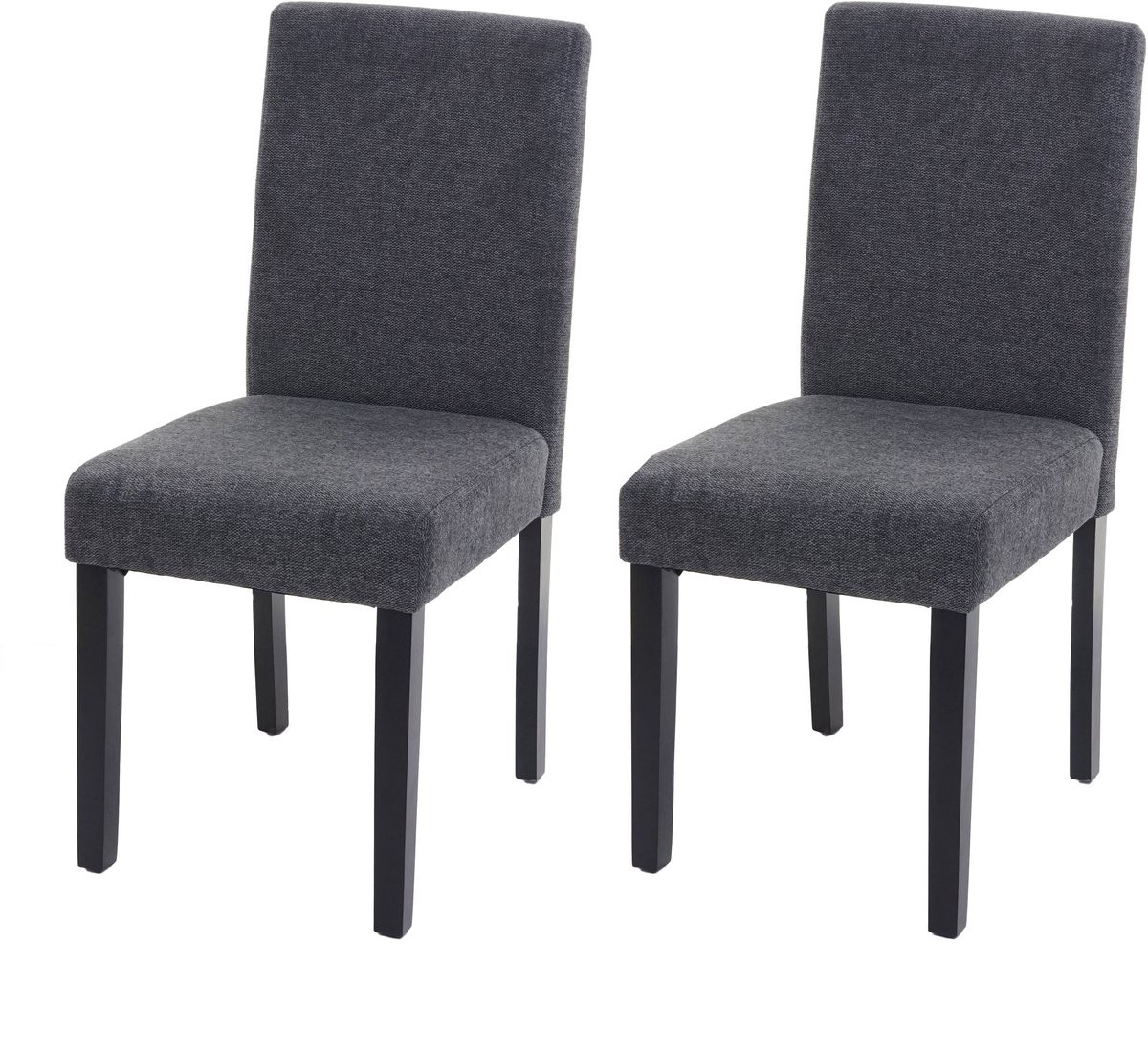 Set van 2 eetkamerstoelen Littau antracietgrijs textiel met donkere poten