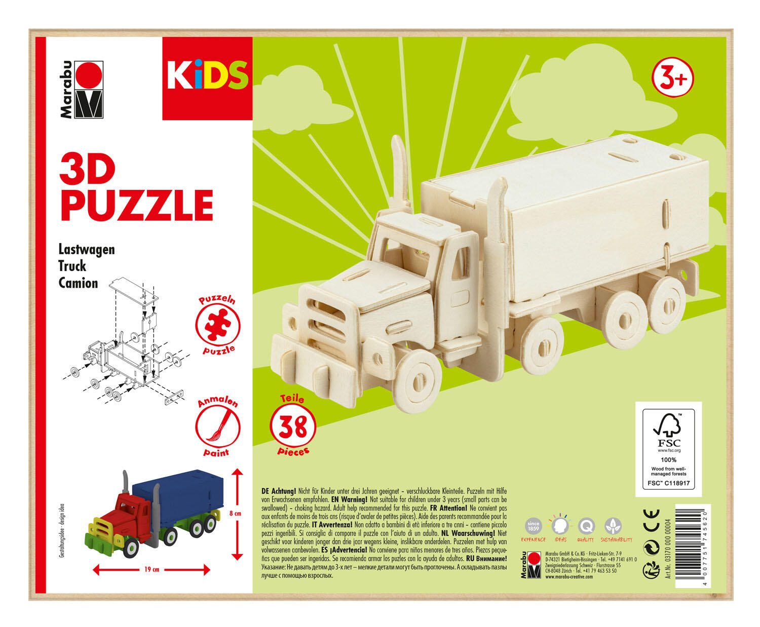 Marabu KiDS Lastwagen 3D-Puzzle 0317000000004