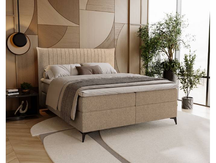 Boxspringbett Mouina 180 x 200cm Webstoff Hevi Braun