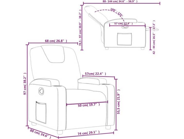 vidaXL Relaxsessel Taupe Stoff