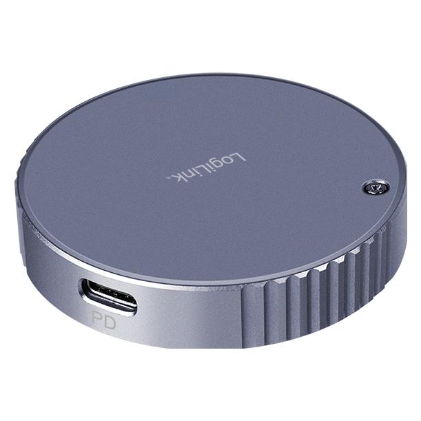 LogiLink Magnetisches USB 3.2 Gen2 SSD-Gehäuse, 100 W PD, MagSafe, Spacegrau (M.2) (UA0438)