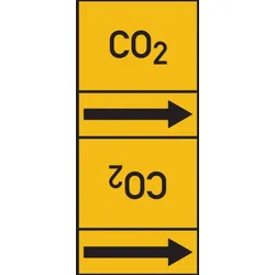 Rohrleitungskennzeichen CO2 - 33000x105 mm Folie selbstklebend