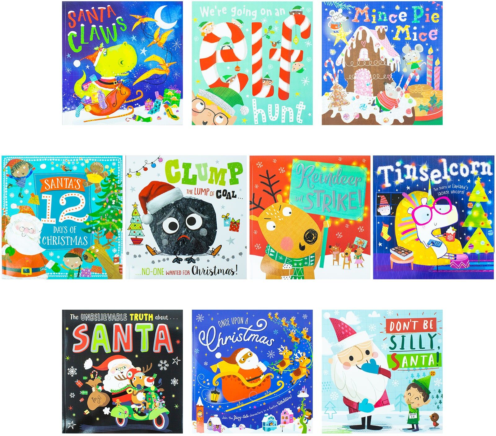 Make Believe Ideas Christmas Storybook Collection 10 Books Set Ziplock - Perfect for Ages 0-5 Years - Fun and Engaging Storybooks
