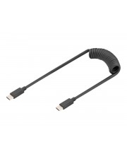 DIGITUS Spiralkabel USB-C->USB-C 1m schwarz Digital/Daten 1 m (AK-300431-006-S)