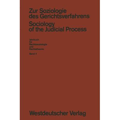 Zur Soziologie des Gerichtsverfahrens (Sociology of the Judicial Process), Taschenbuch von Lawrence M. Friedmann, VS Verlag für Sozialwissenschaften,