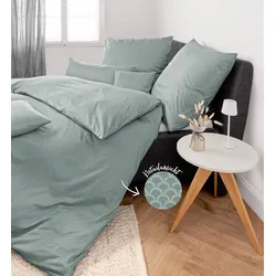 Janine Bettwäsche Interlock-Jersey 59001 salbeigrün Kissenbezug 40x80 cm