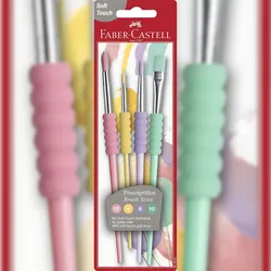 FABER-CASTELL Faber Castell Pinsel mit Softgriffstück 4er-Set Pastell