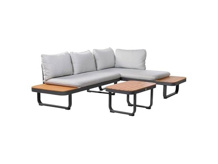 OUTLIV. Madagaskar Ecklounge, 3-Sitzer, Aluminium, Kunstfaser, Natur