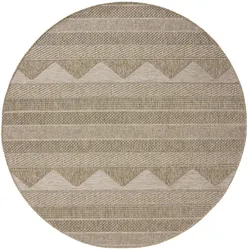 benuta Nest In- & Outdoor-Teppich Naoto Beige ø 200 cm - Teppich für Balkon, Terrasse & Garten