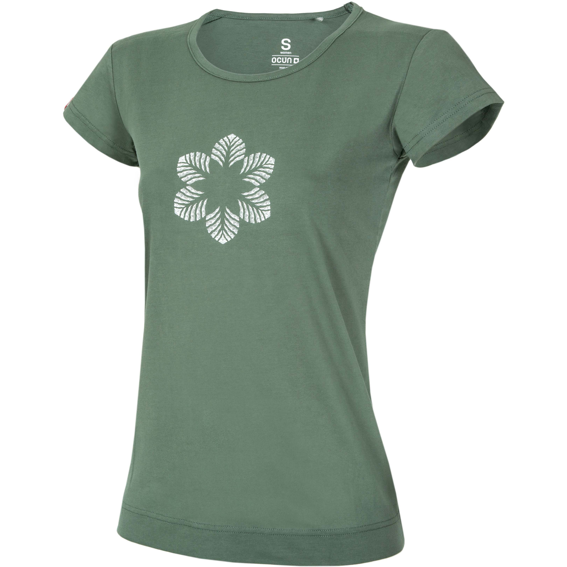 Ocun Classic Organic Flower Damen T-Shirts gruen Größe XL Lifestyle Hautfreundlich