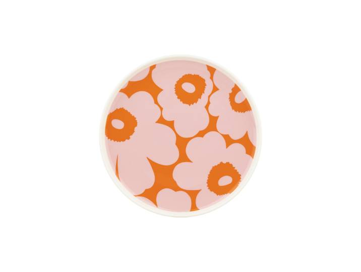 Marimekko - Assiette à dessert Unikko - Rose - Grès - Designer Maija Isola