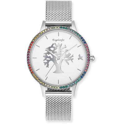 Quarzuhr ENGELSRUFER "Lebensbaum", bunt (edelstahlfarben, silberfarben), Armbanduhren, Damen, edelstahlfarben-bunt, Quarzuhr, Armbanduhr, Damenuhr, Edelstahlarmband, analog