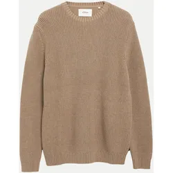 Strickpullover mit Logo-Patch Beige XXL