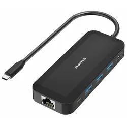 HAMA USB-C Multiport-Adapter, USB-C 3.0 1x RJ-45, 3x USB-A 3.0 (Buchse), 1x HDMI (Buchse)
