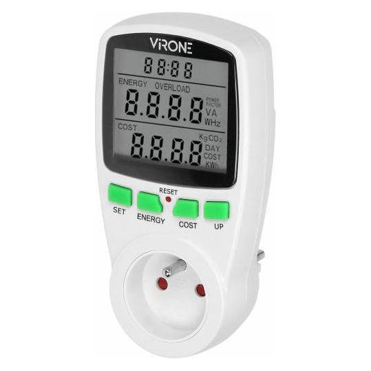 Orno Einzeltarif-Wattmeter, Energierechner mit LCD-Display, Einzeltarif, eingebauter Akku (EM-4)