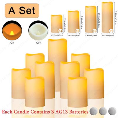 Uplifted Finds 9 To 72 Pcs Flameless LED Candles Battery Operated Flickering Lights For Wedding Concert Home Decor a Set 72 Pcs