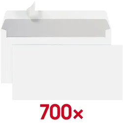 Steinmetz Briefumschläge »Umschlagbox« DL+ ohne Fenster mit Haftklebung - 700 Stück, 22.9x11.4 cm