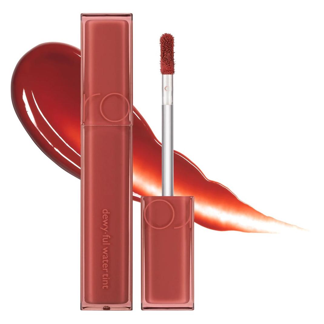 Rom&Nd Dewyful Water Tint Lip Gloss 0.18 fl oz 04 Chili Up Longlasting Lip Tint Moisturizing Natural Gloss (Rot) (8809625244170)