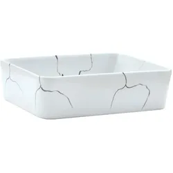 vidaXL Aufsatzwaschbecken Weiß Rechteckig 46x35,5x13cm Keramik
