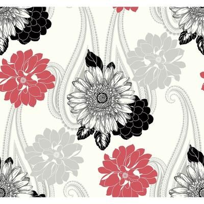 Seabrook Designs Britton Floral Paisley Unpasted Wallpaper