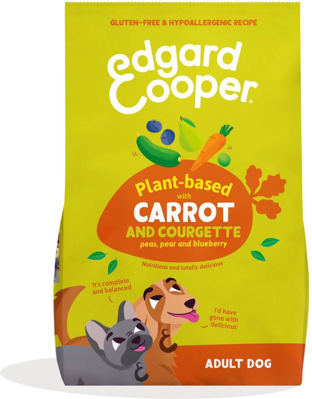 Edgard &amp; Cooper Edgard & Cooper Crocchette Vegetali per Cani Adulti Carote e Zucchine Croccanti 2,5kg