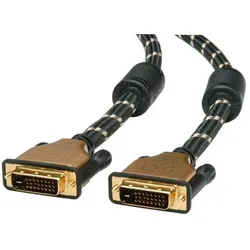 Roline Dvi — Dvi (5 m), Videokabel, Gold, Schwarz